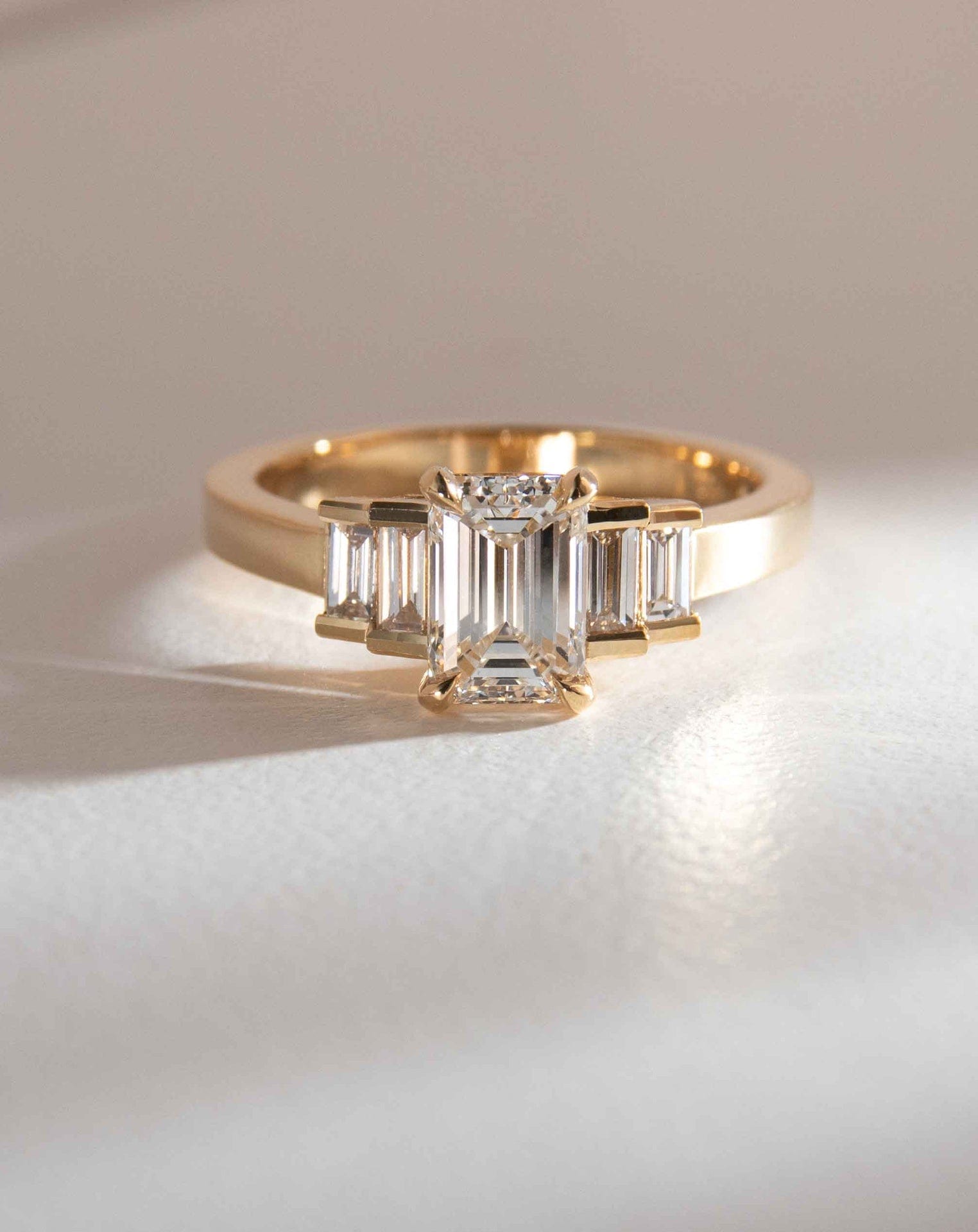 Five Stone Emerald Cut Ring