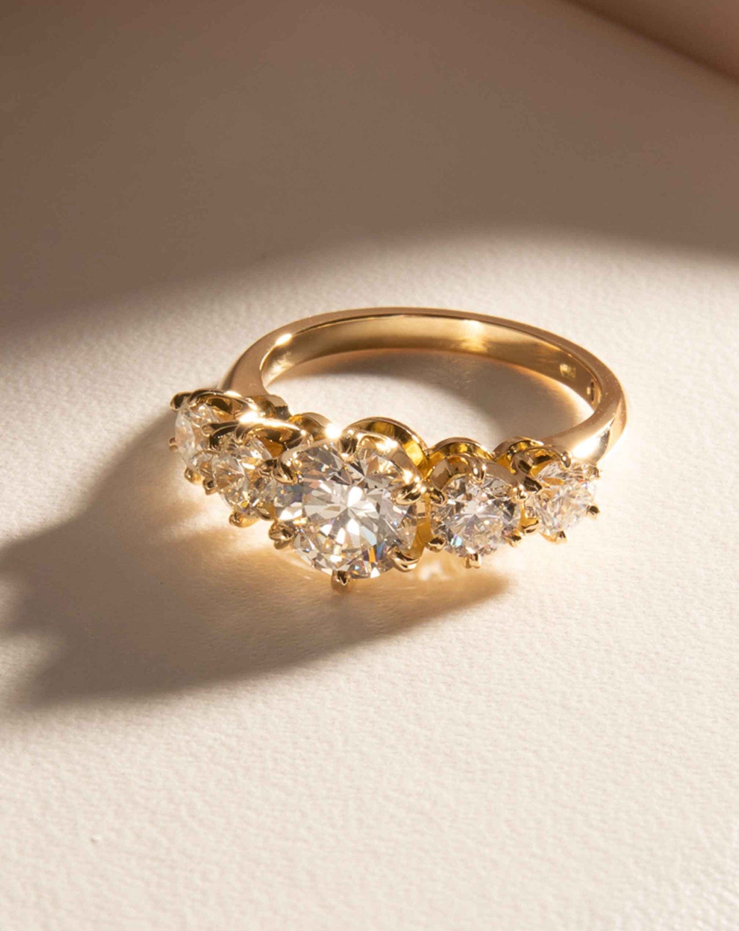 Five Stone, Brilliant Cut Diamond Ring