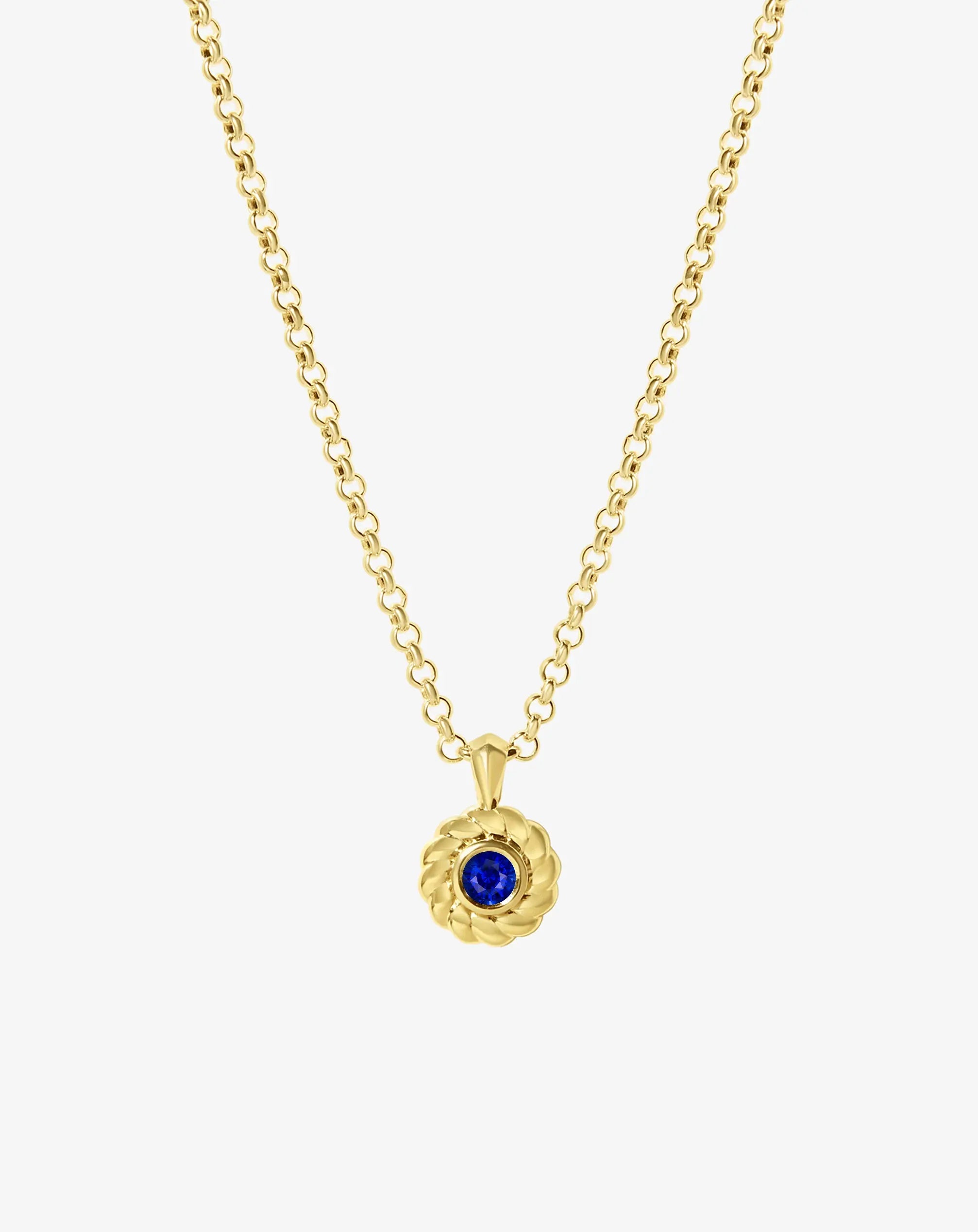 Sapphire Darling Knots Necklace Yellow Gold