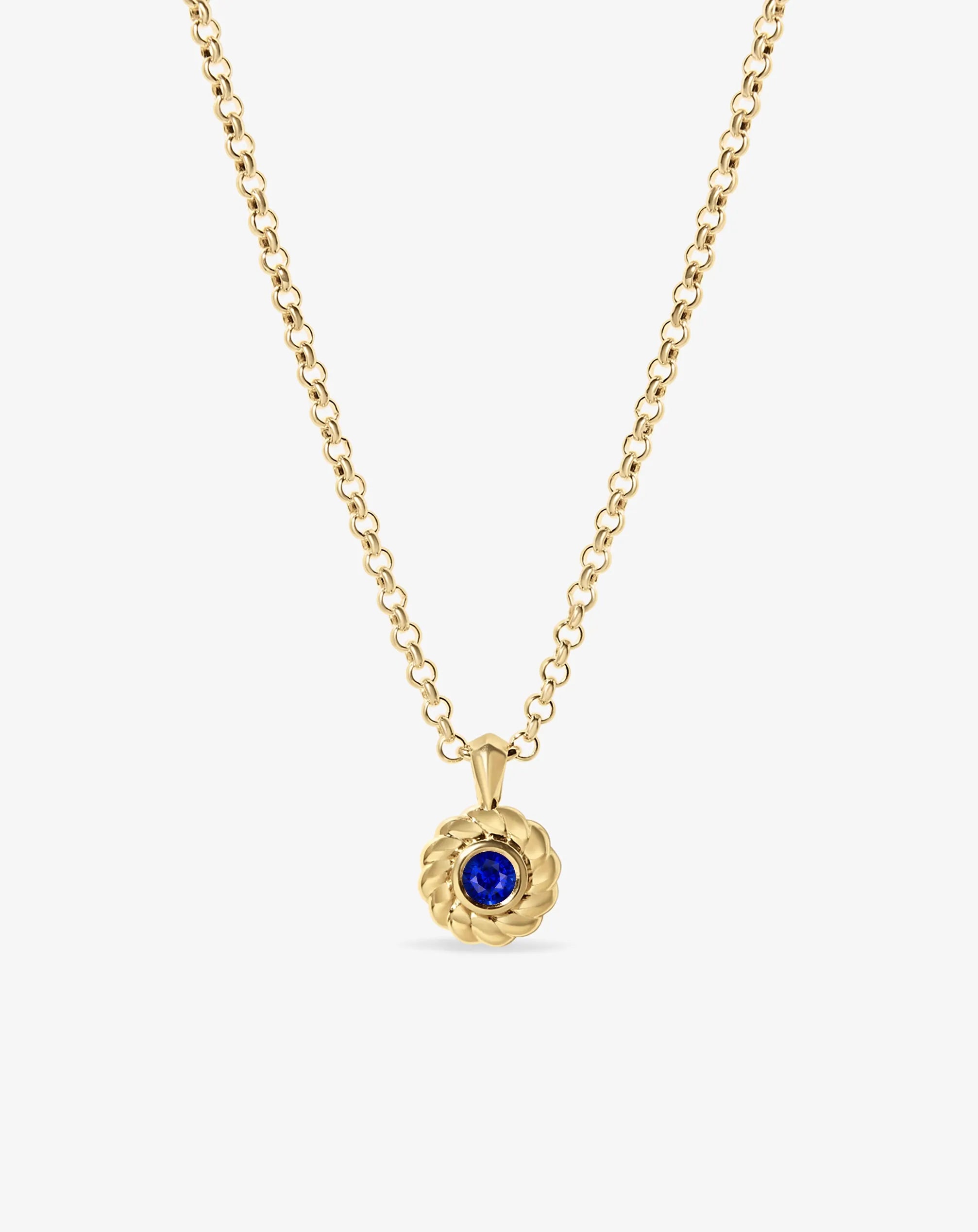 Sapphire Darling Knots Necklace Yellow Gold