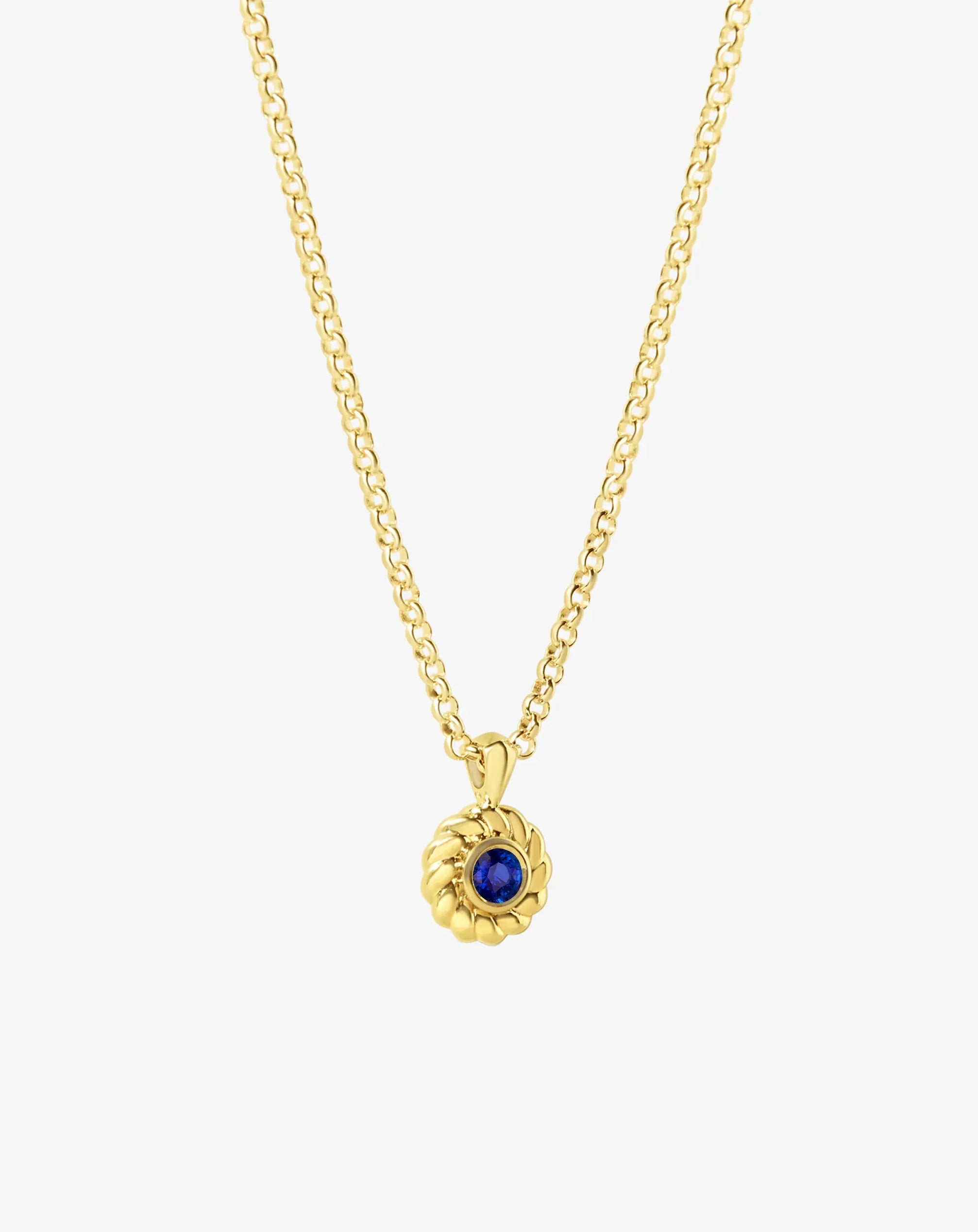 Sapphire Darling Knots Necklace Yellow Gold