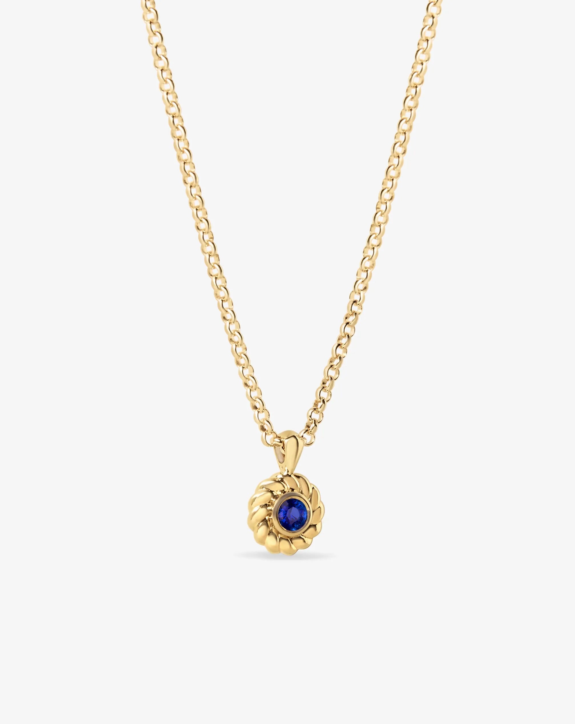 Sapphire Darling Knots Necklace Yellow Gold