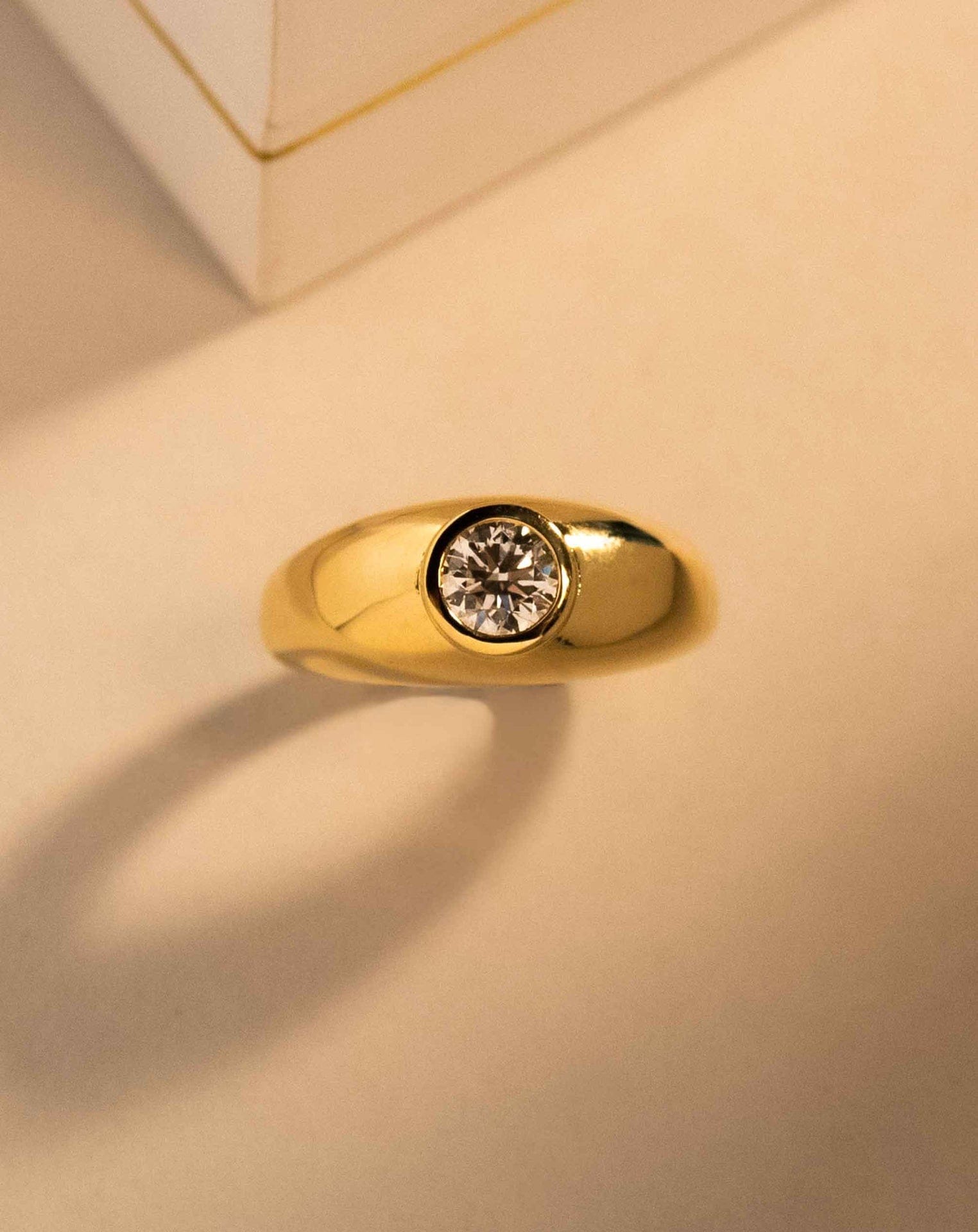 Domed Diamond Solitaire Signet