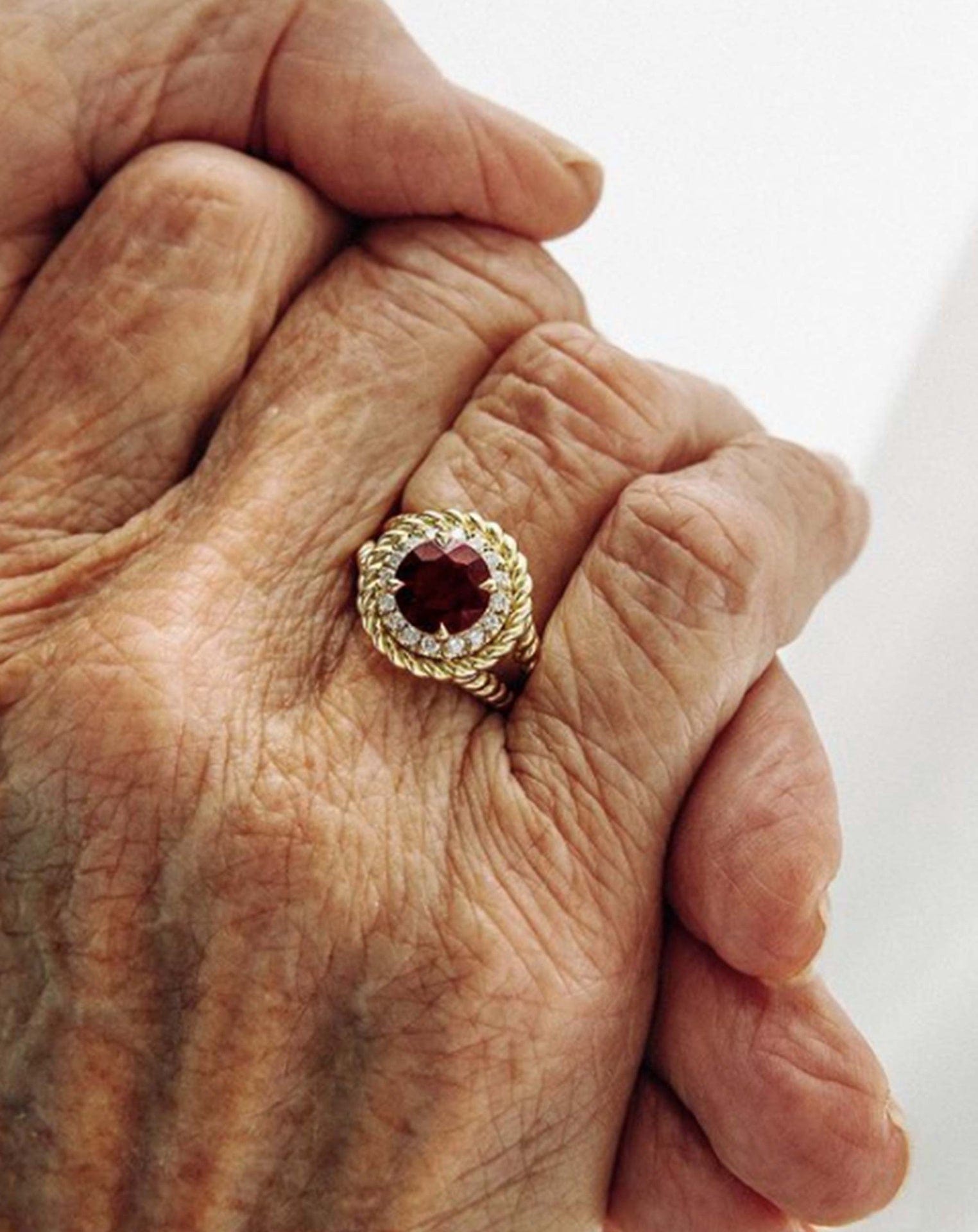Garnet Grand Knots Ring