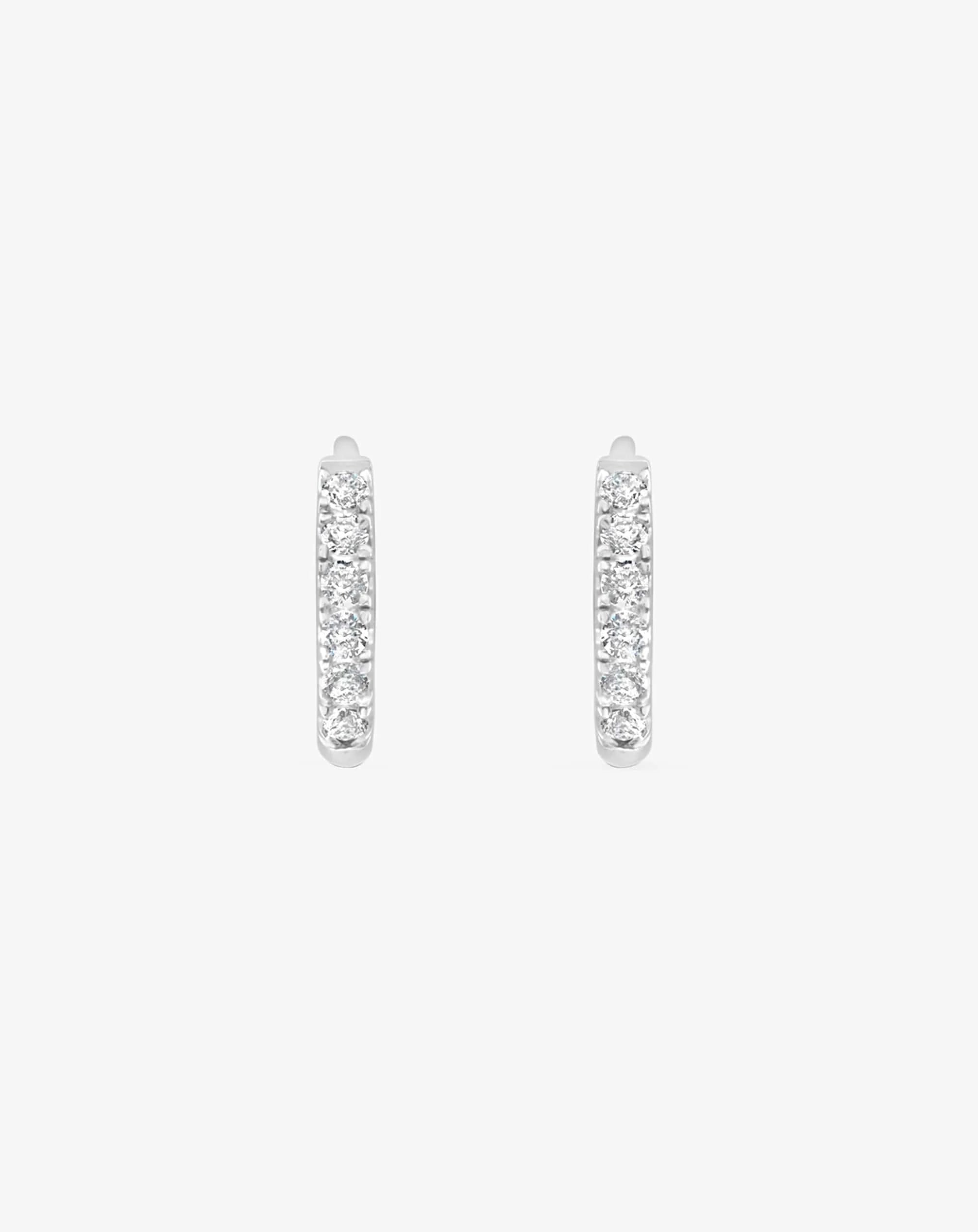 Classic Diamond Huggies in White Gold