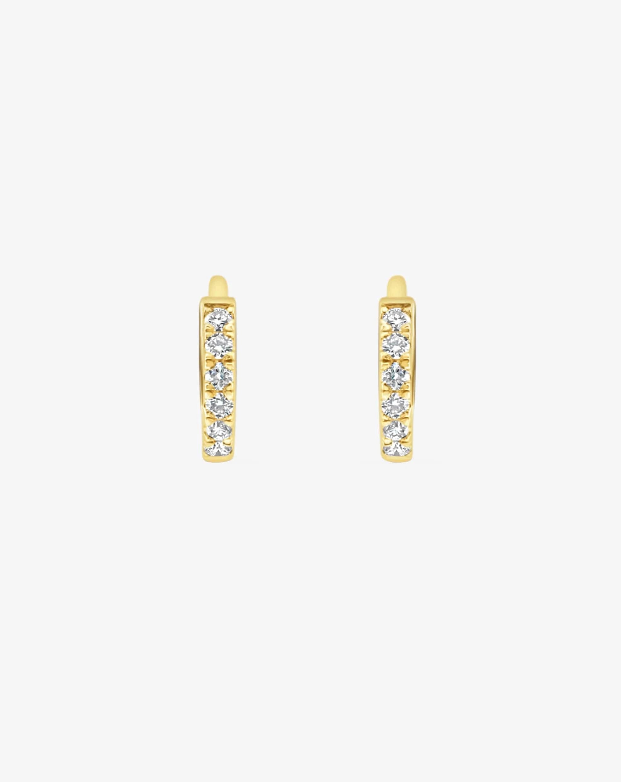 Classic Diamond Huggies in Yellow Gold