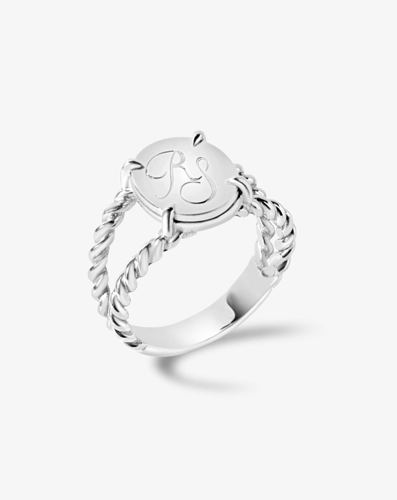 Knots Signet Ring White Gold