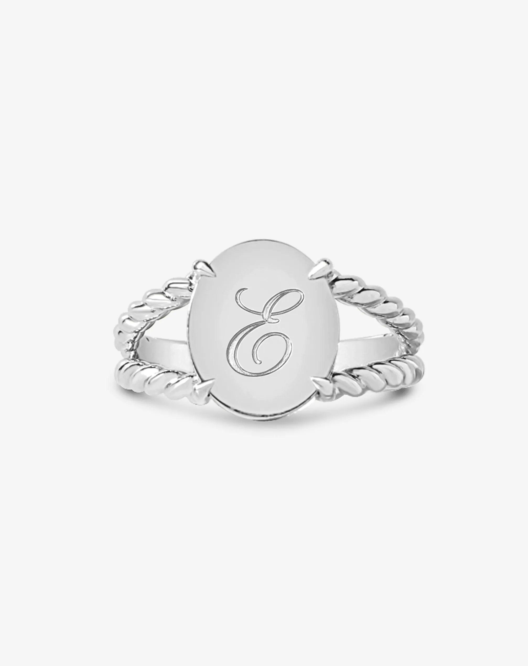 Knots Signet Ring White Gold