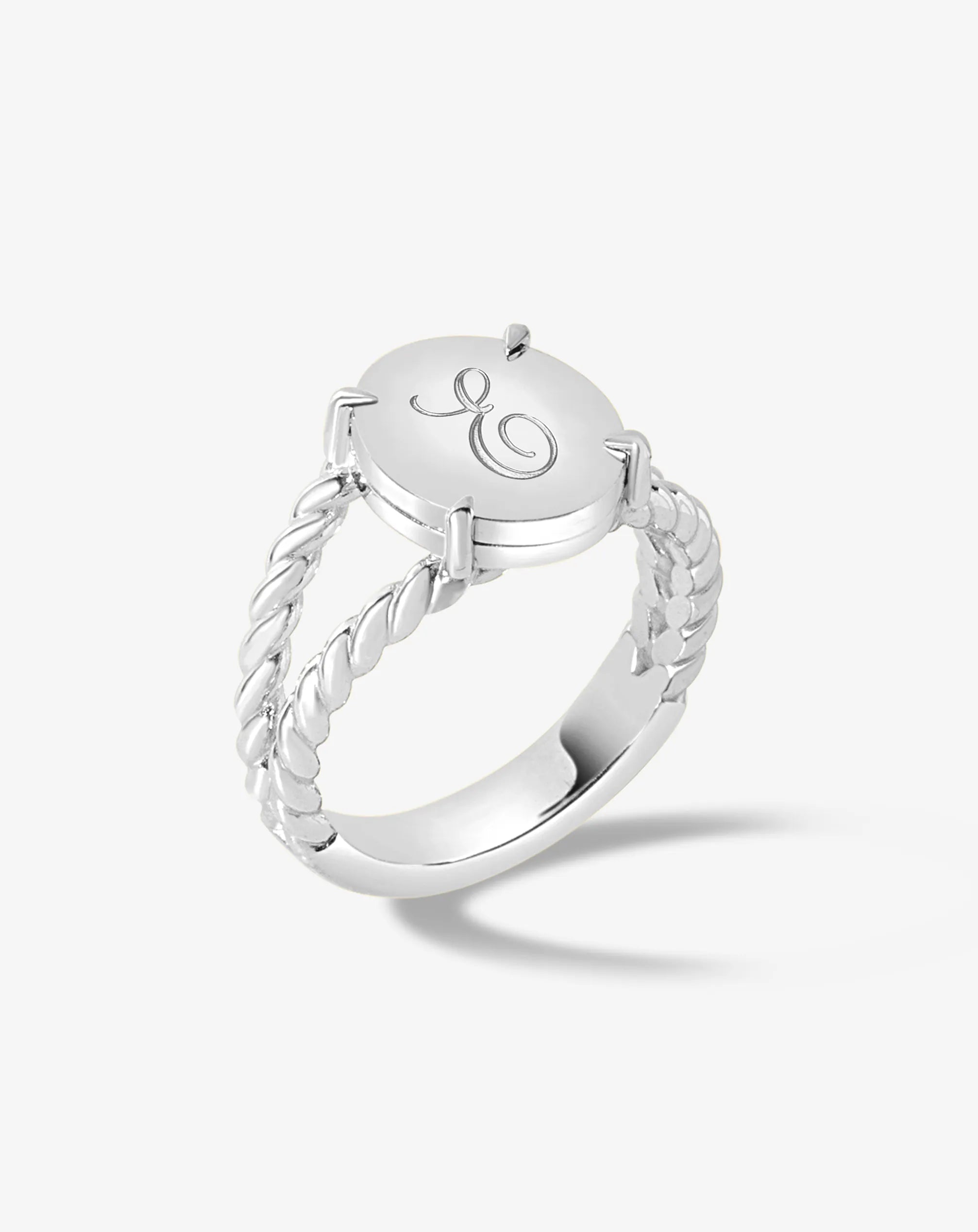 Knots Signet Ring White Gold