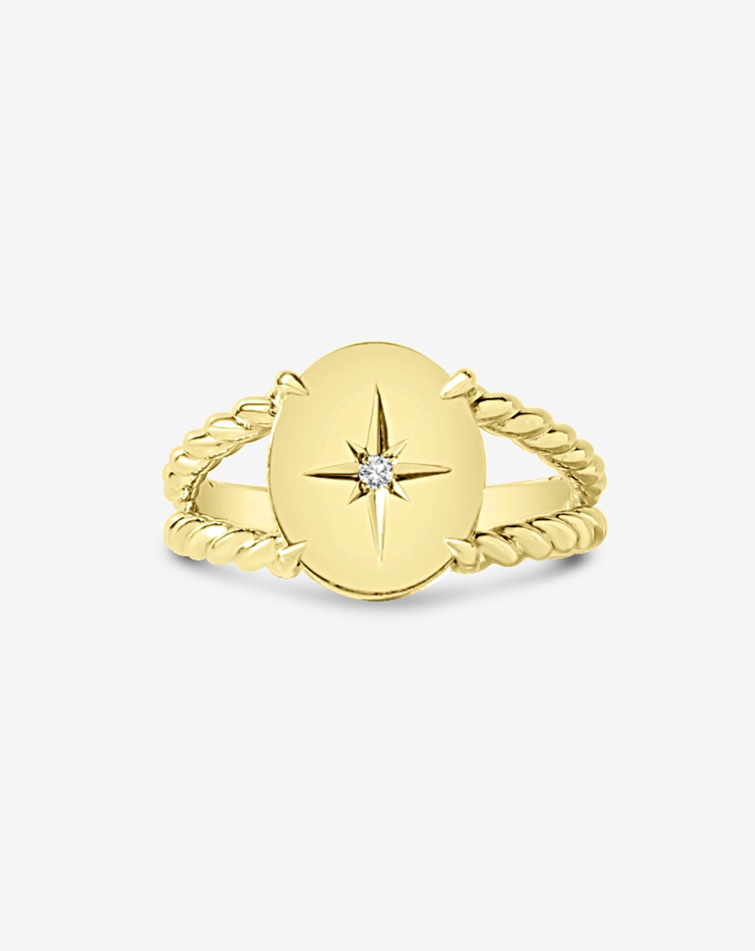 Knots Star Set Signet Ring