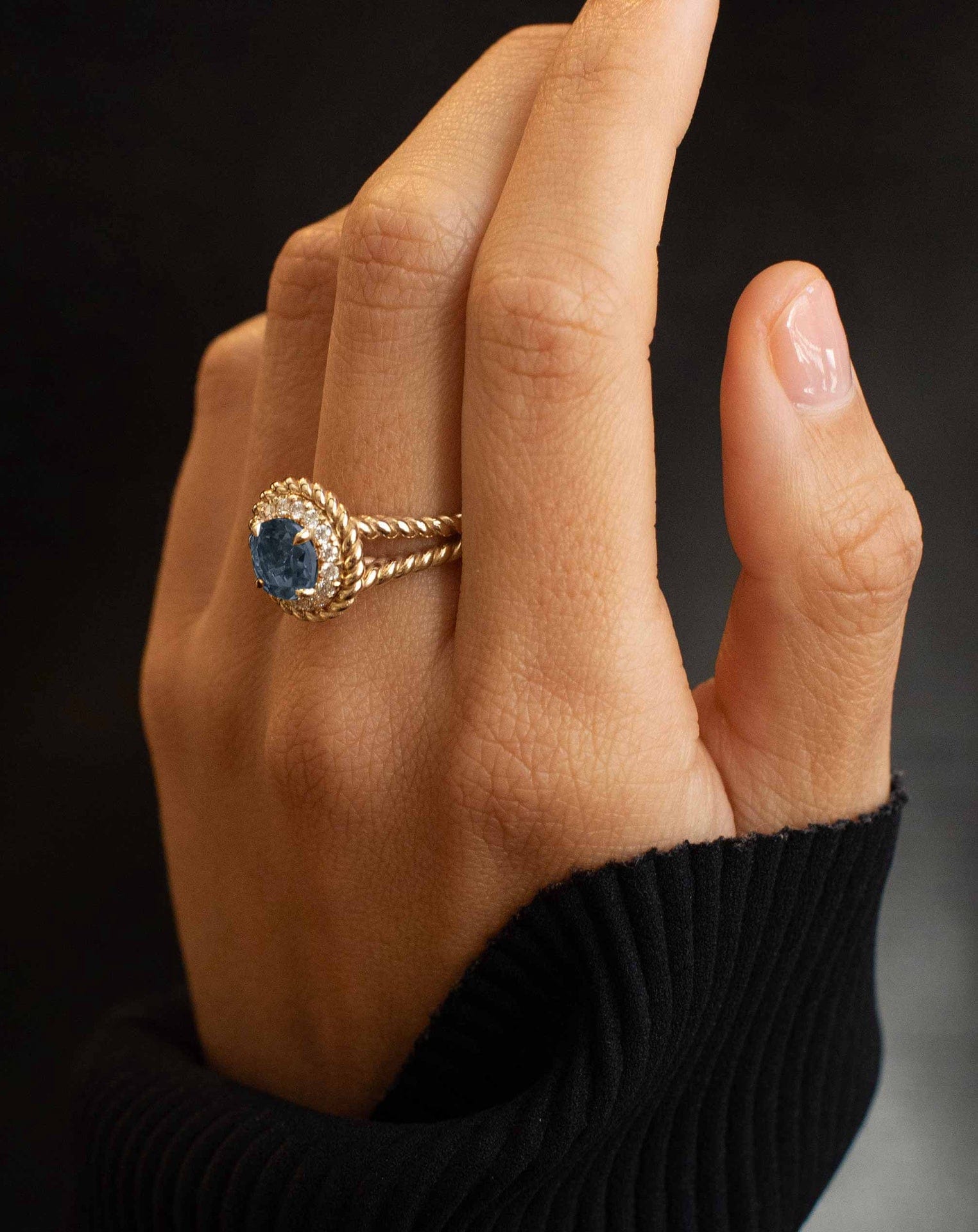 Blue Topaz Grand Knots Ring