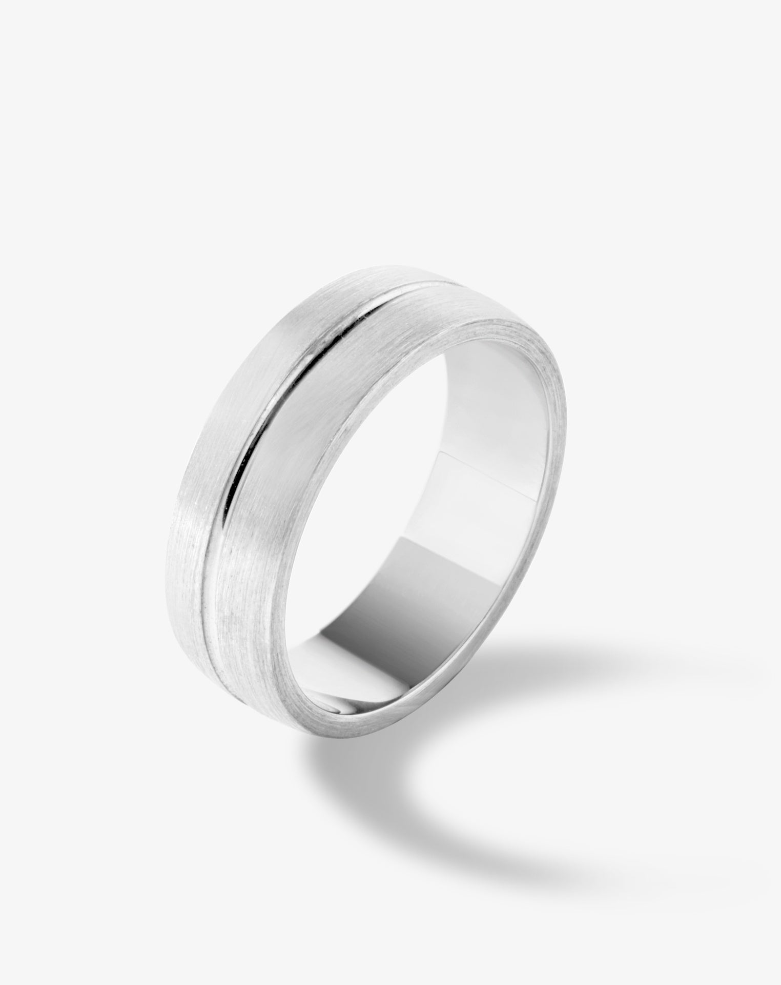 Brushed Half Round Band with a Polished Track