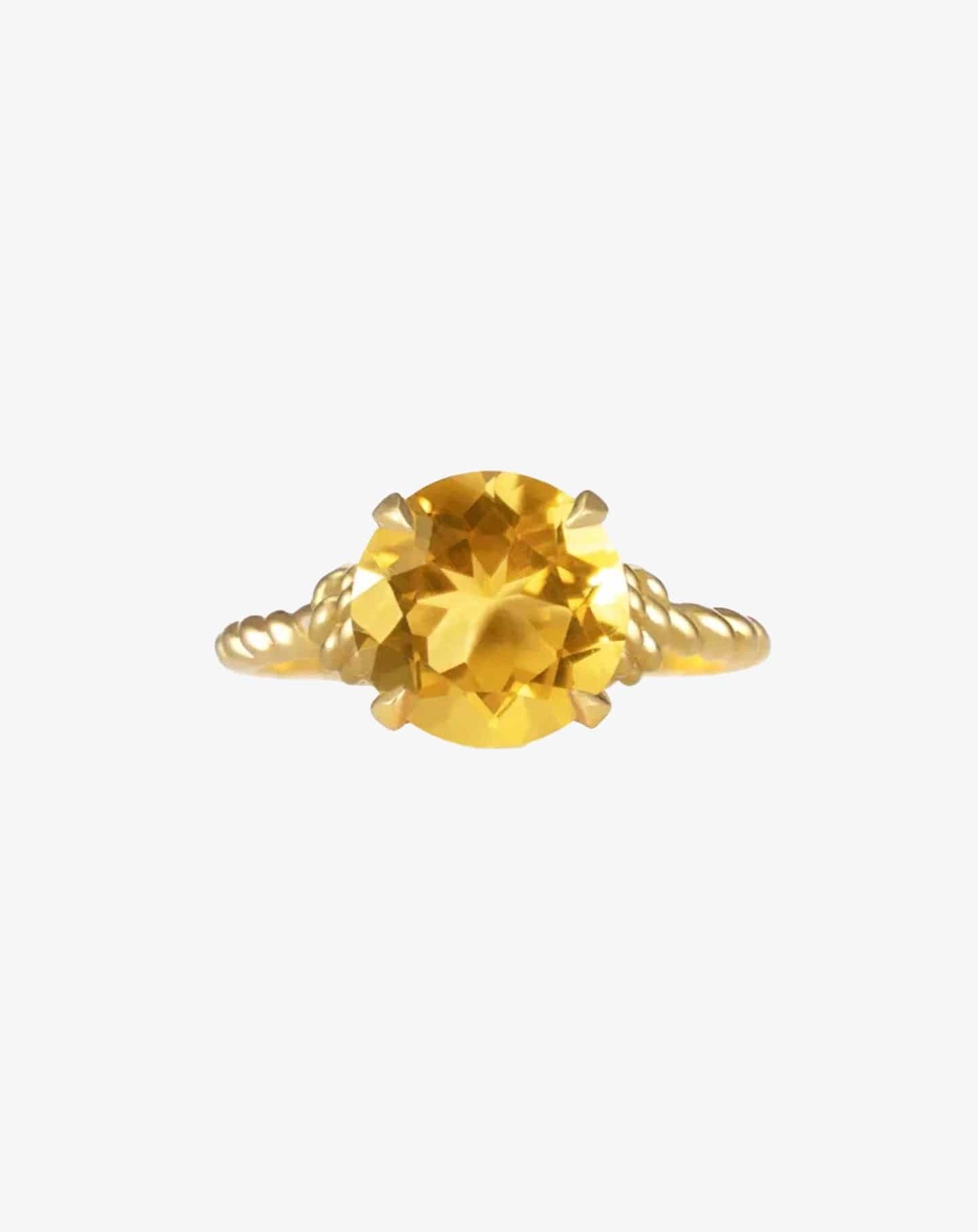 Citrine Knots Ring Yellow Gold