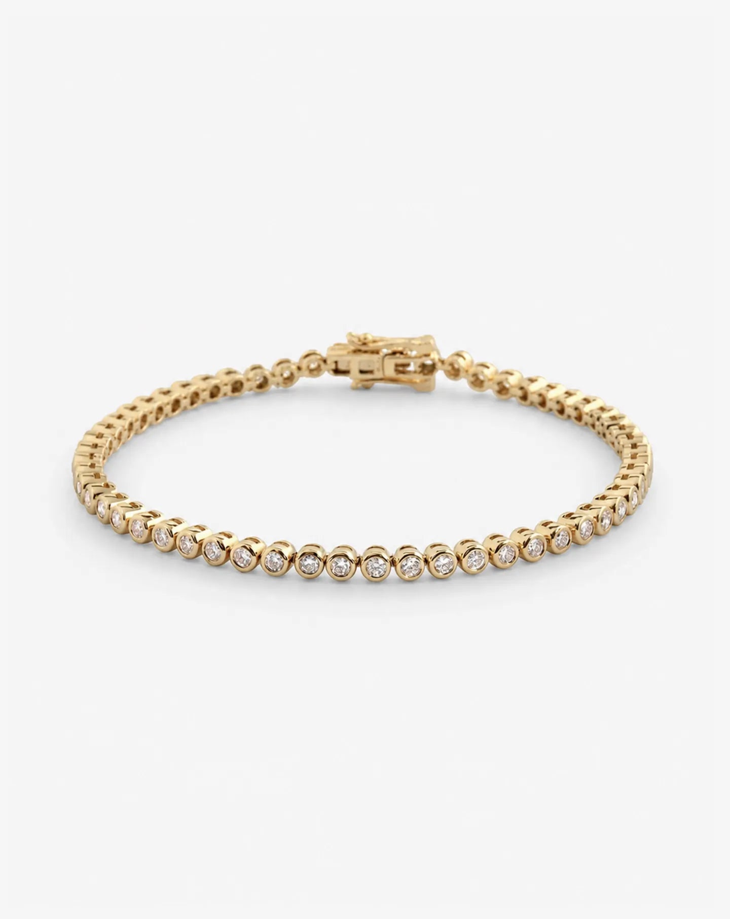 Classic Bezel Set Diamond Tennis Bracelet   2