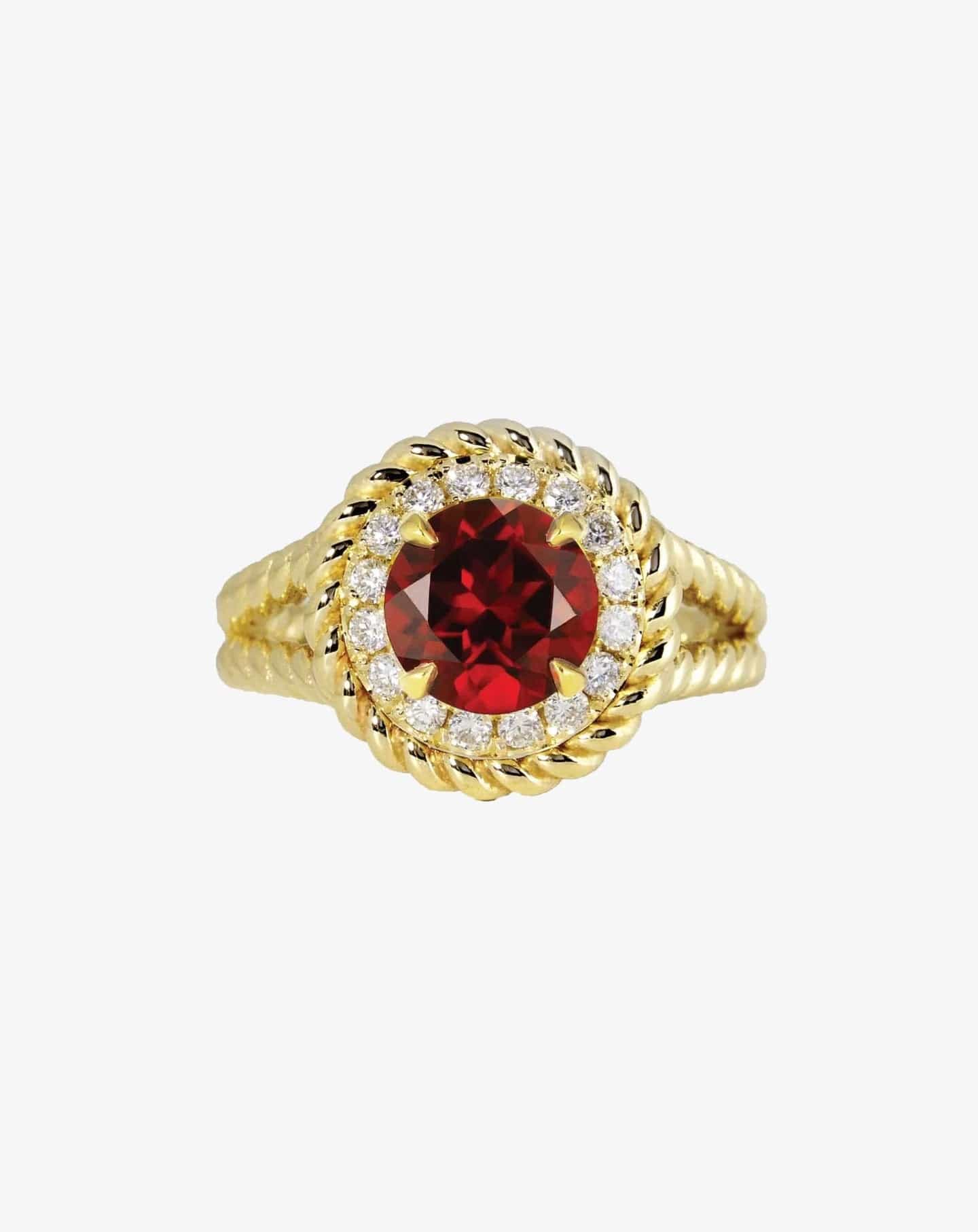 Garnet Grand Knots Ring