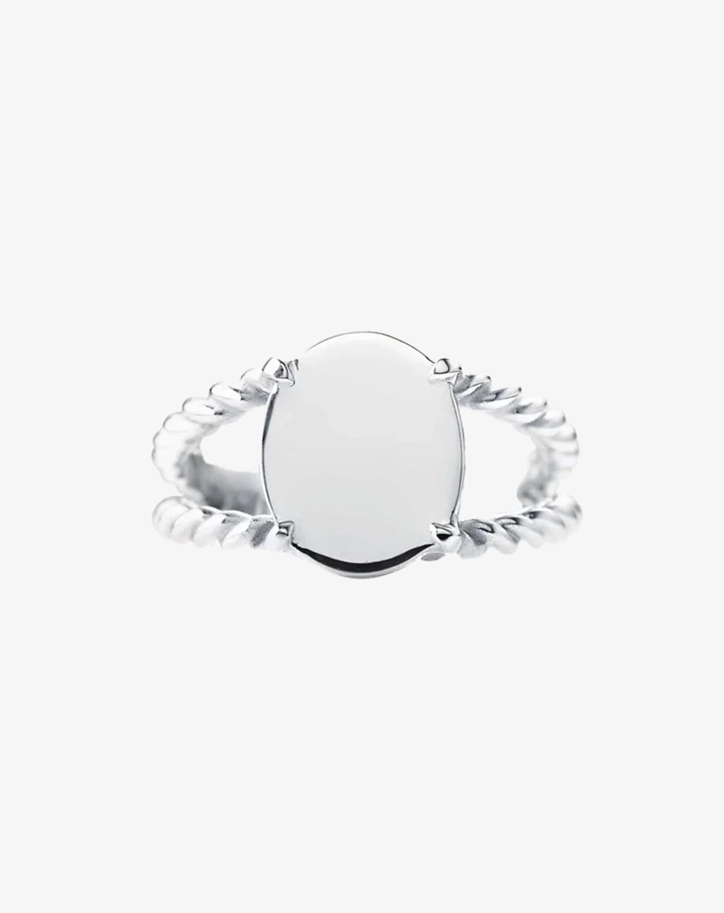 Knots Signet Ring White Gold