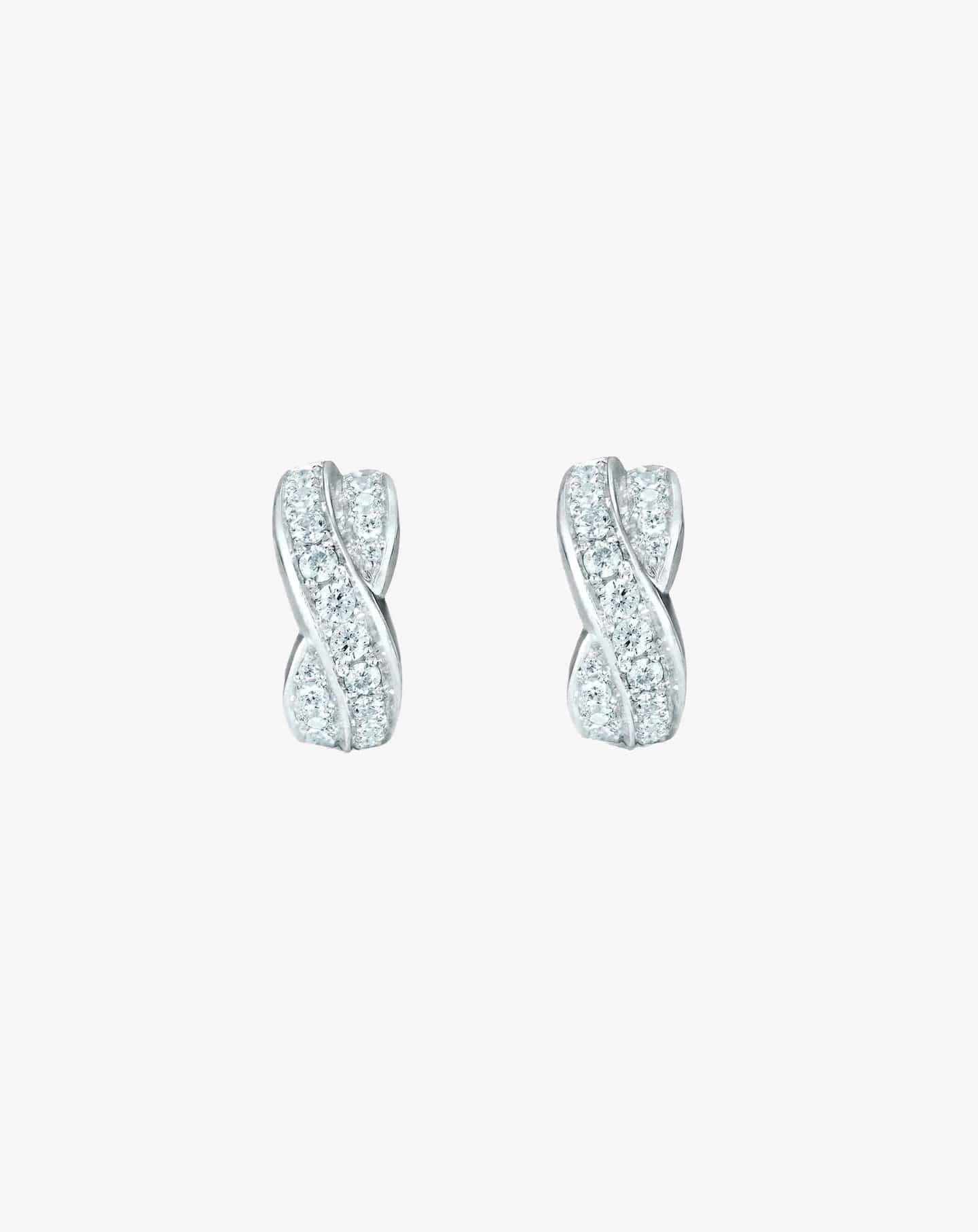Lovers Knot Diamond Huggies