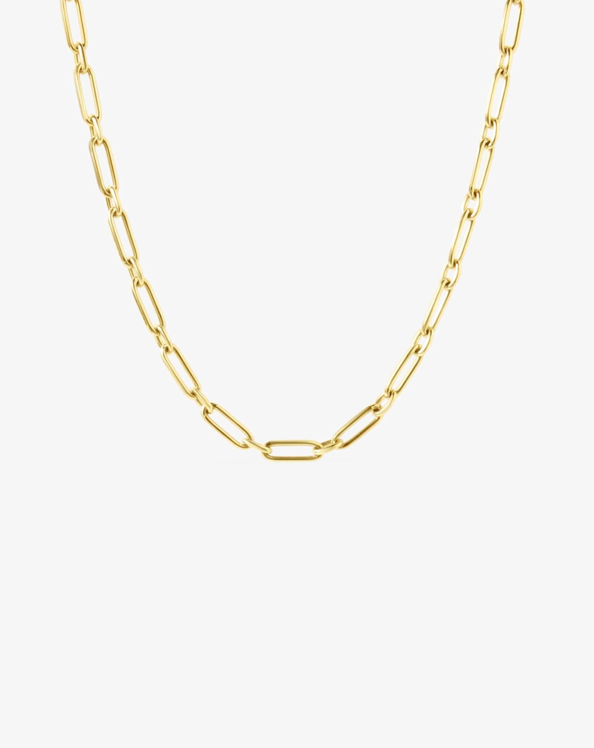 Classic Paper Clip Chain in Yellow Gold