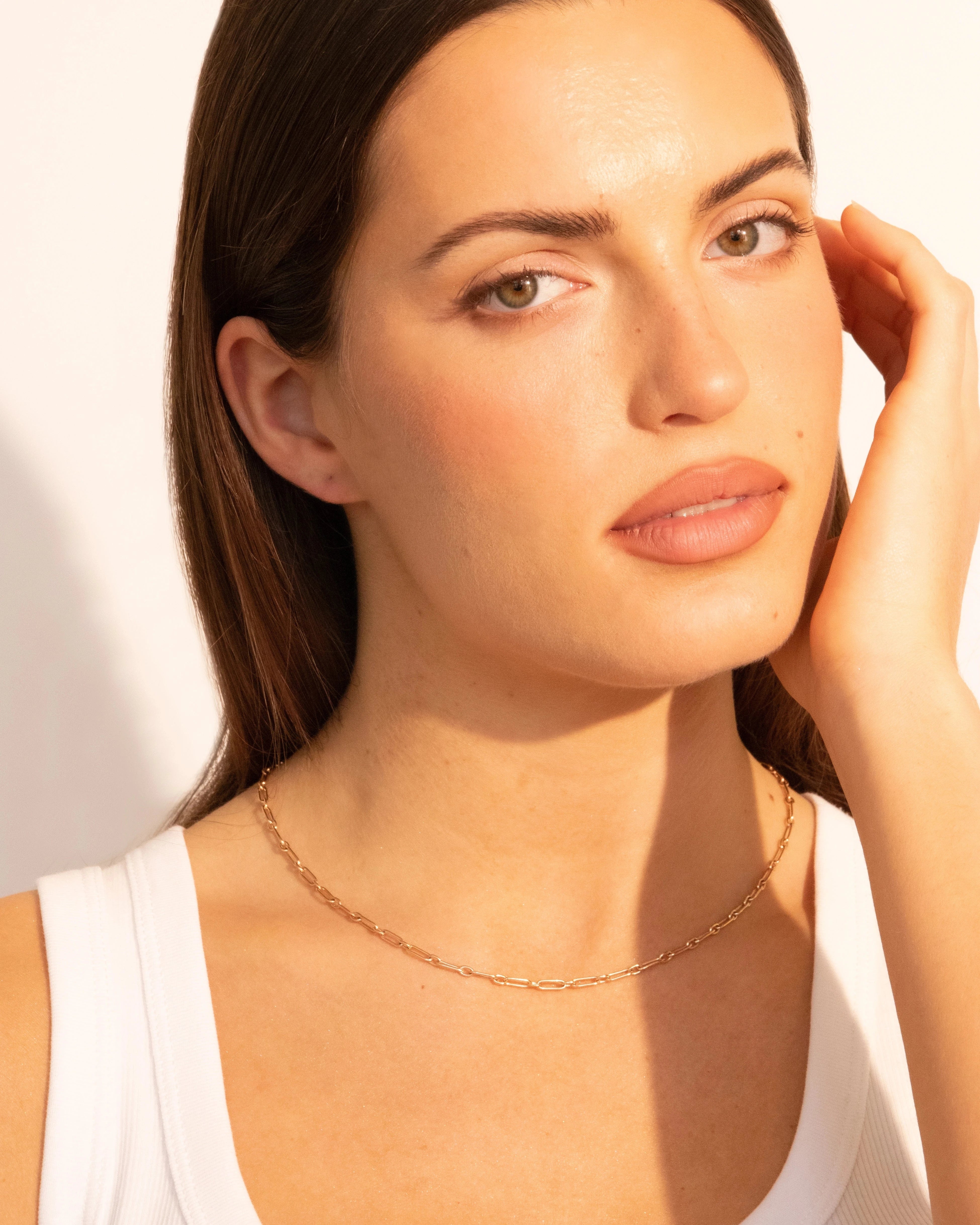 Classic Paper Clip Chain in Yellow Gold