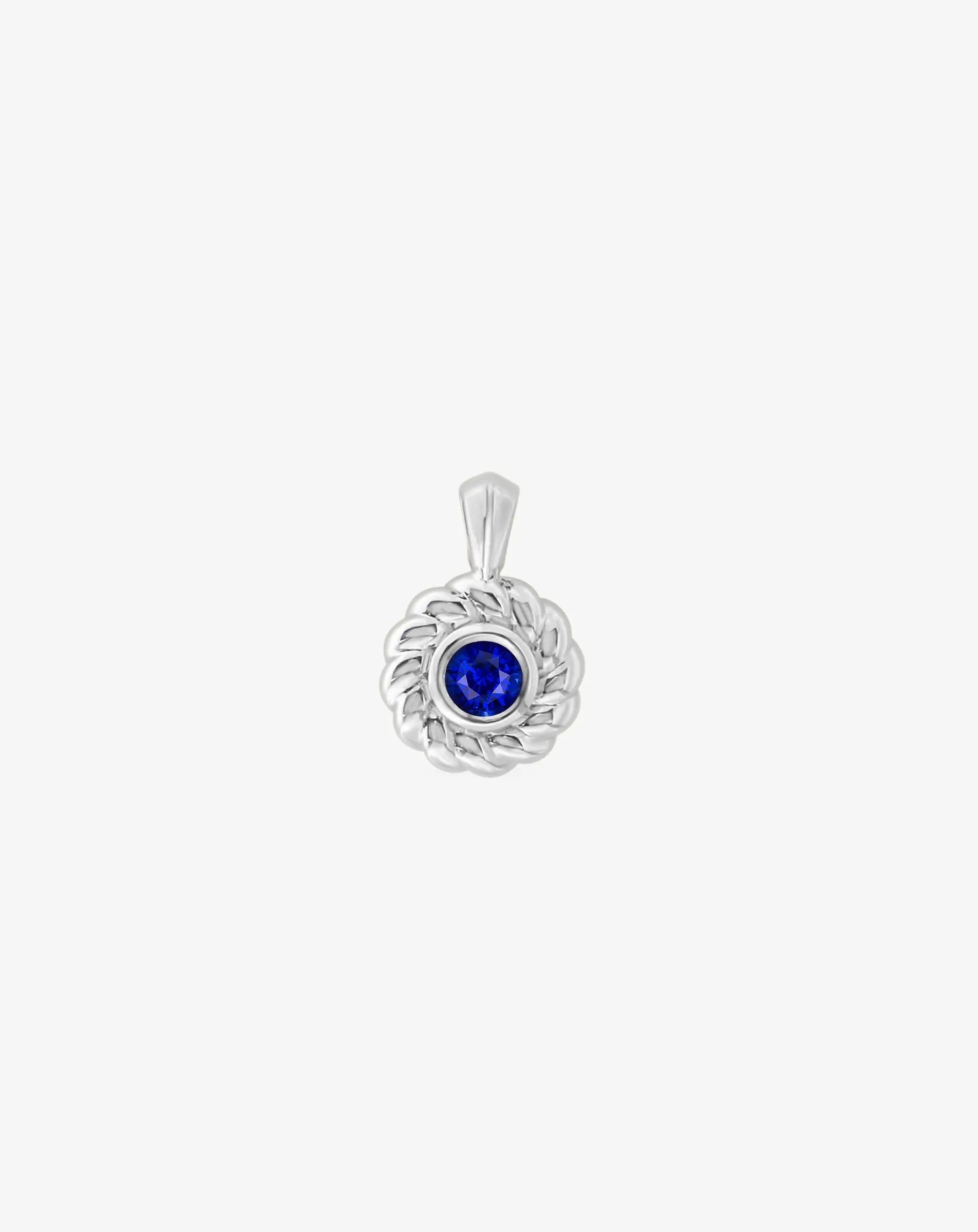 Sapphire Darling Knots Pendant in White Gold