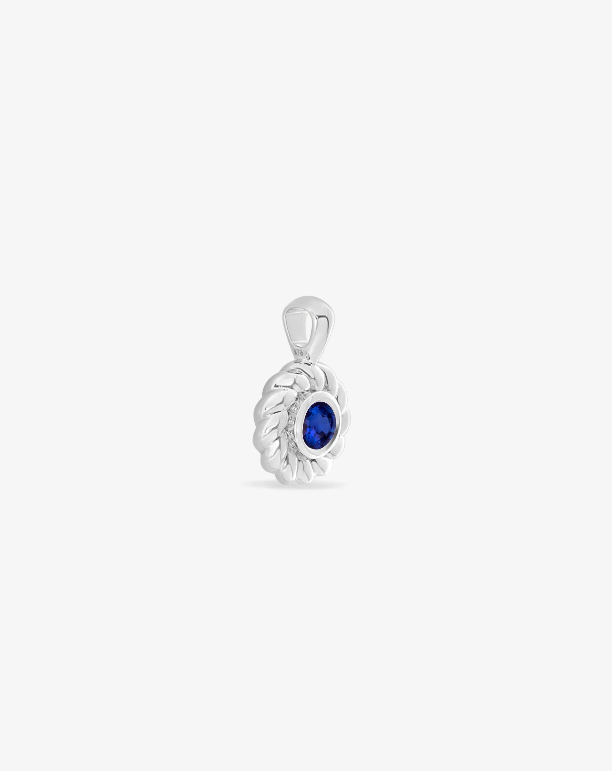 Sapphire Darling Knots Pendant in White Gold