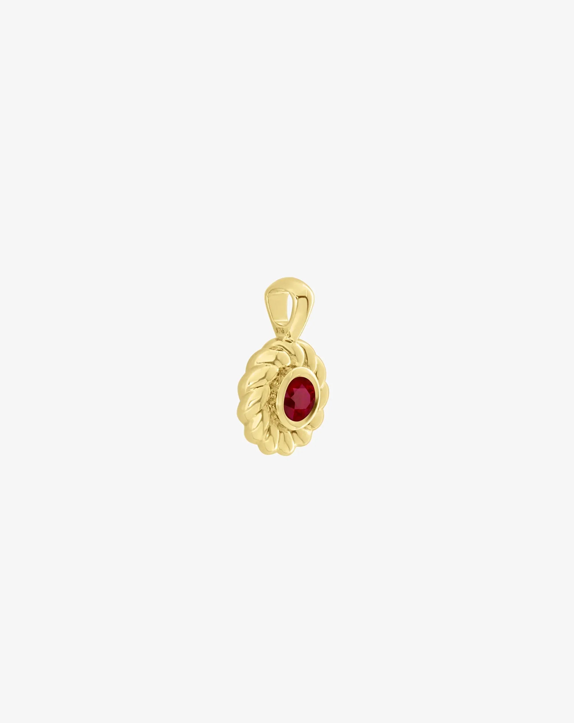 Ruby Darling Knots Pendant in Yellow Gold