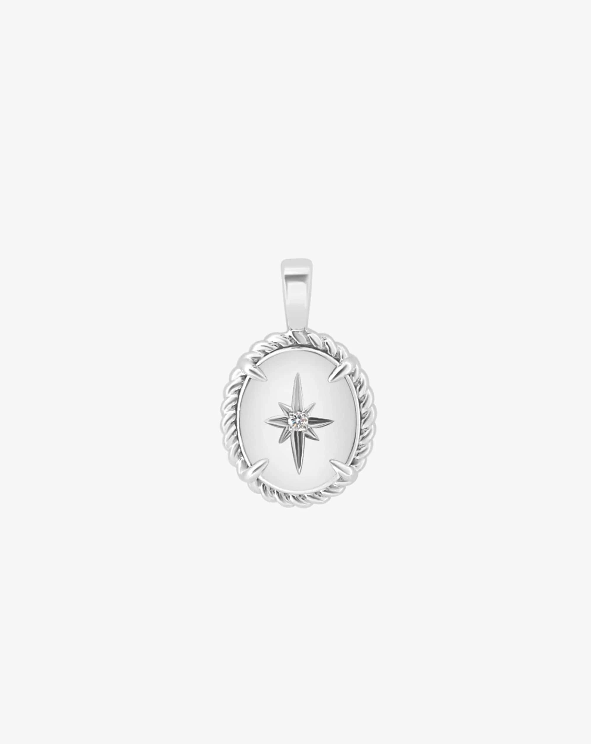 Knots Pendant in White Gold - Star Set Diamond