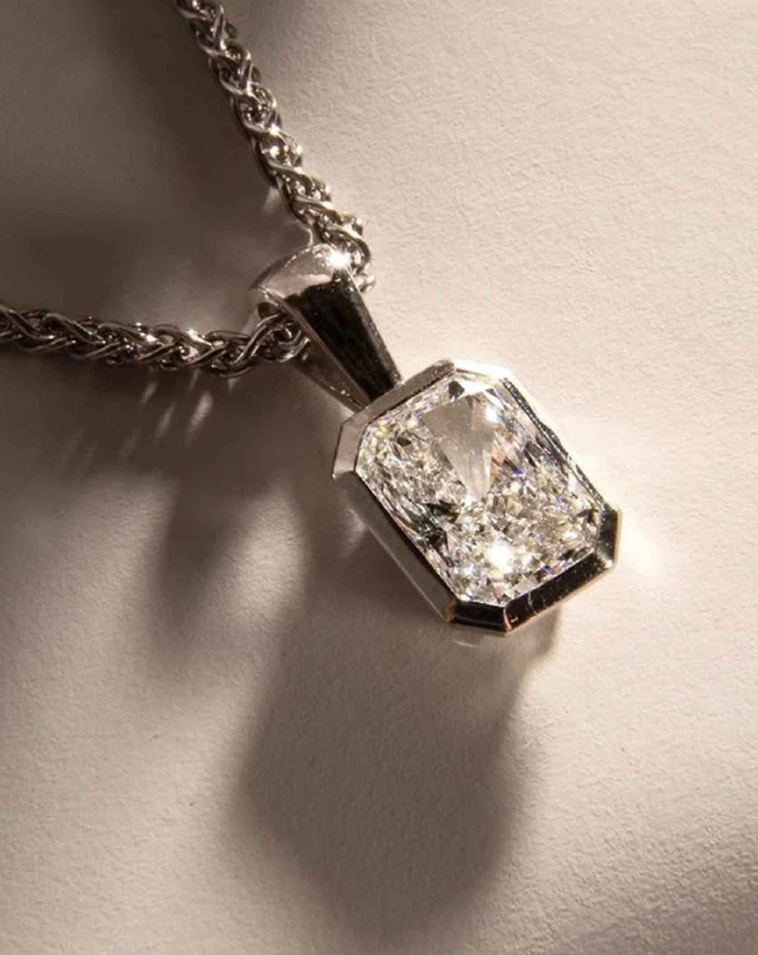 Radiant Cut Diamond Pendant