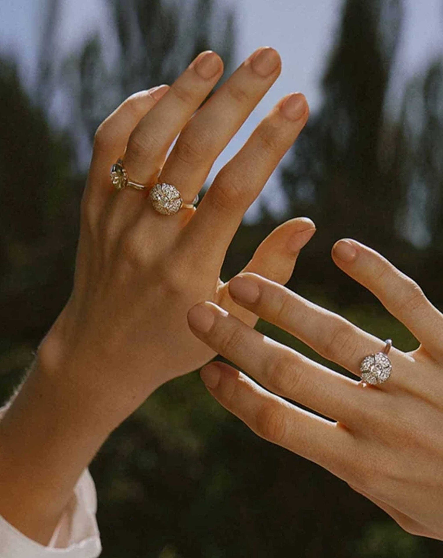 Romeo Flower Grand Pavé Ring White Gold