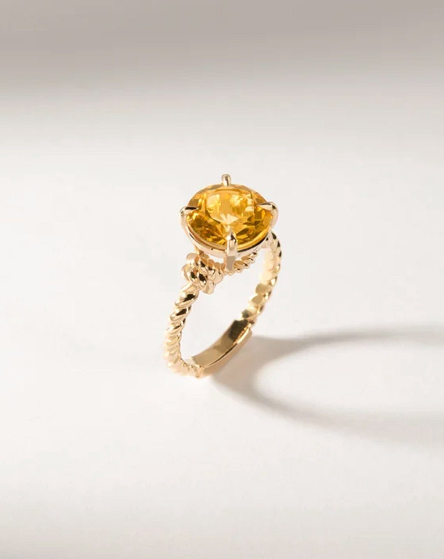 Citrine Knots Ring Yellow Gold