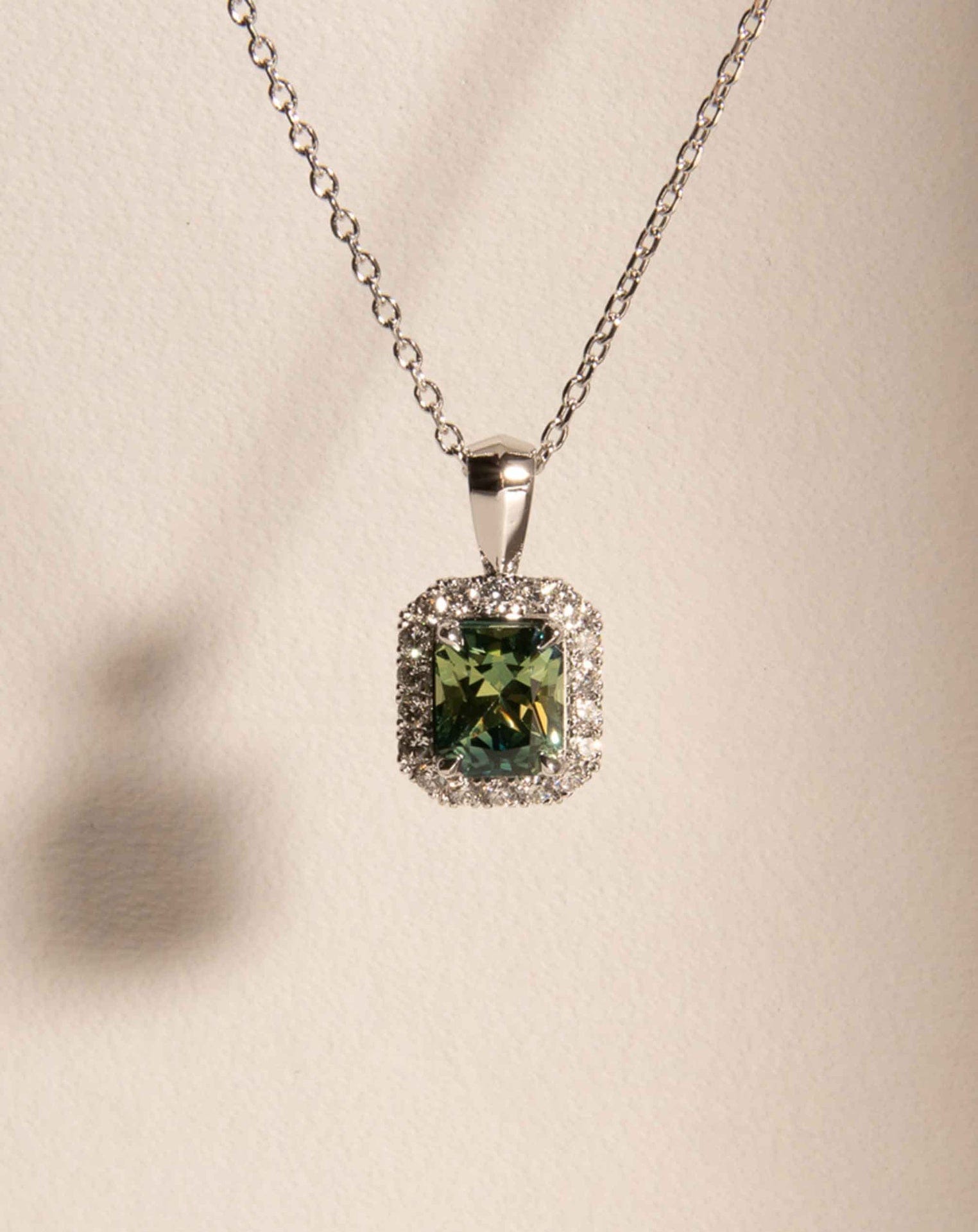 Radiant Cut Sapphire Pendant