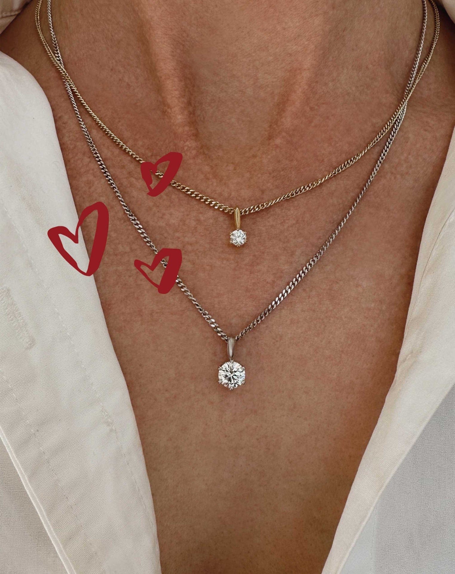 Sloane Diamond Pendant White Gold