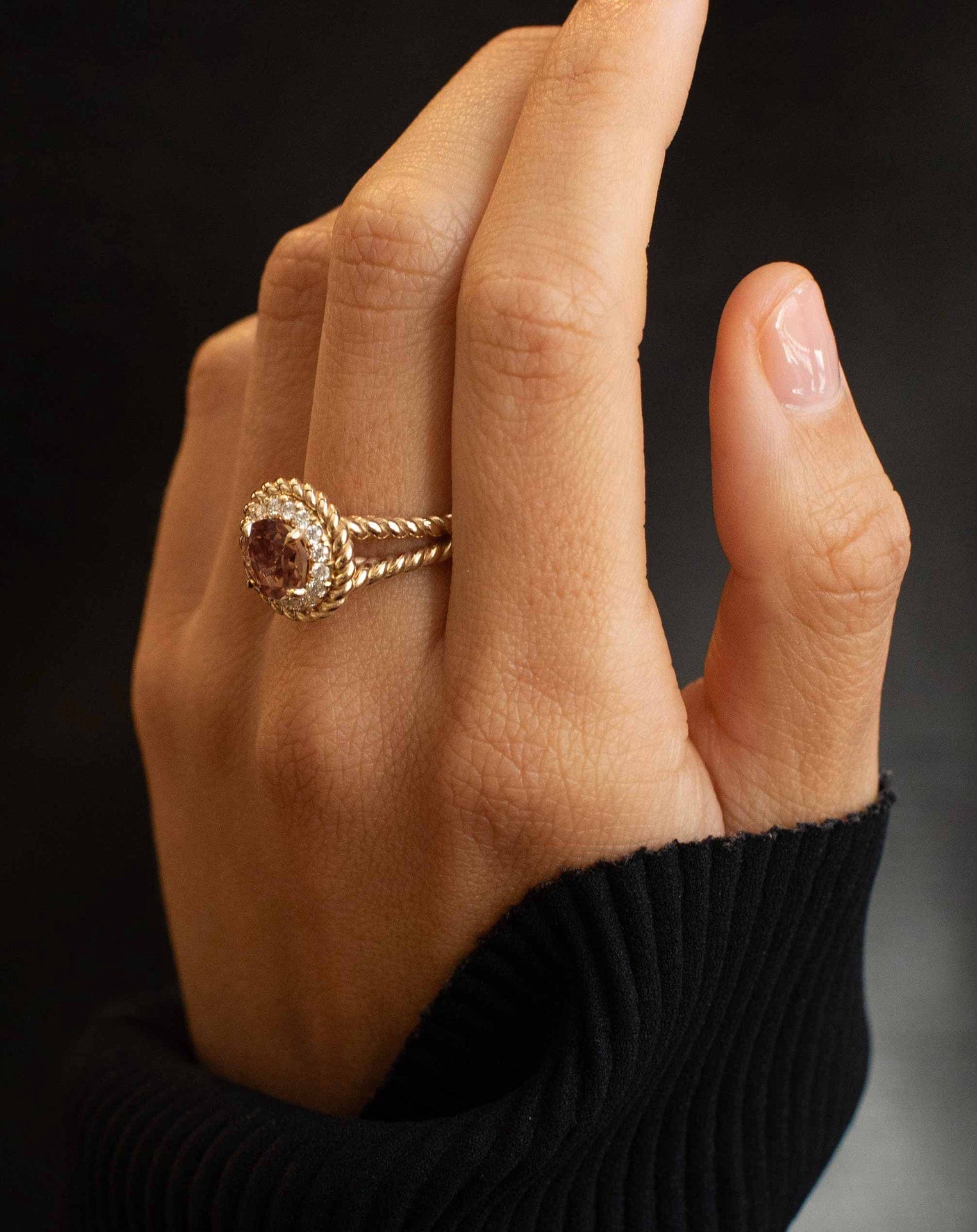 Smoky Quartz Grand Knots Ring