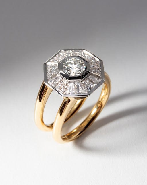 Art Deco Baguette Cut Halo