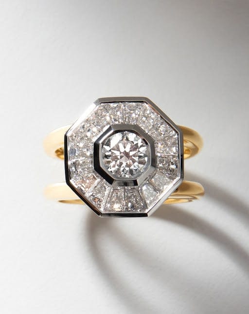 Art Deco Baguette Cut Halo