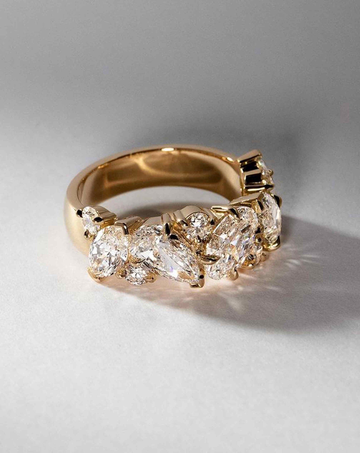 Wide Cluster Diamond Ring